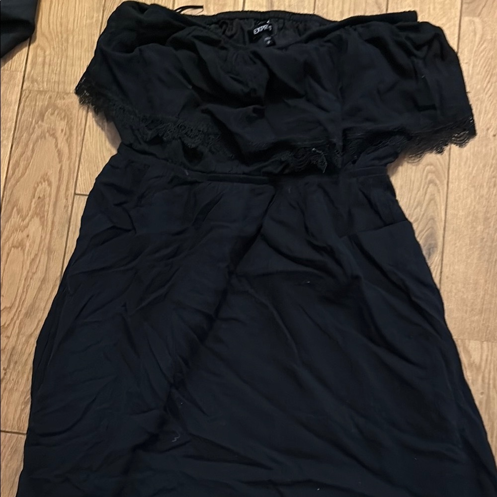 Express Black Strapless Dress